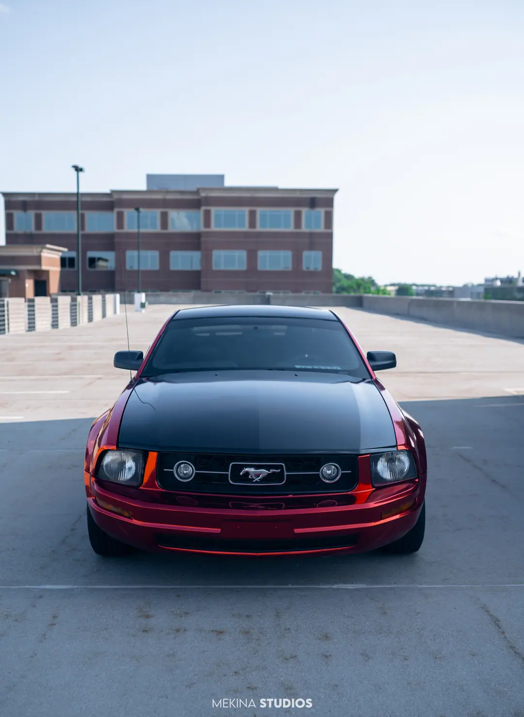2005 Ford Mustang — Wrap in Chrome Red Metallic — frame 2