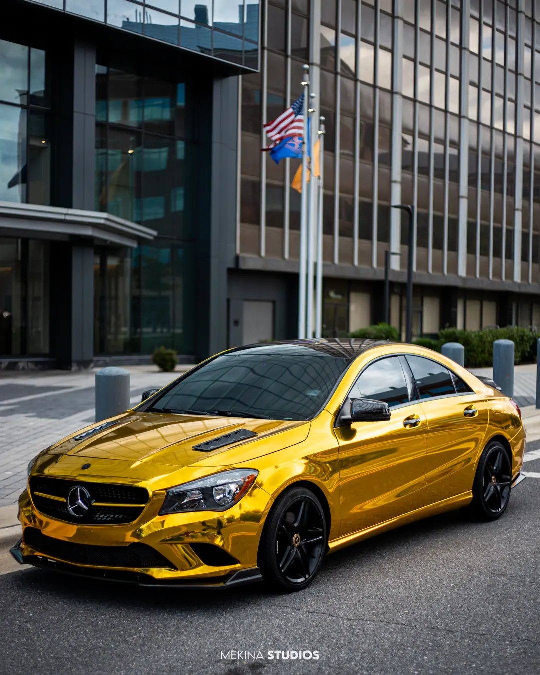 2013 Mercedes-Benz CLA250 — Wrap in Gold Chrome