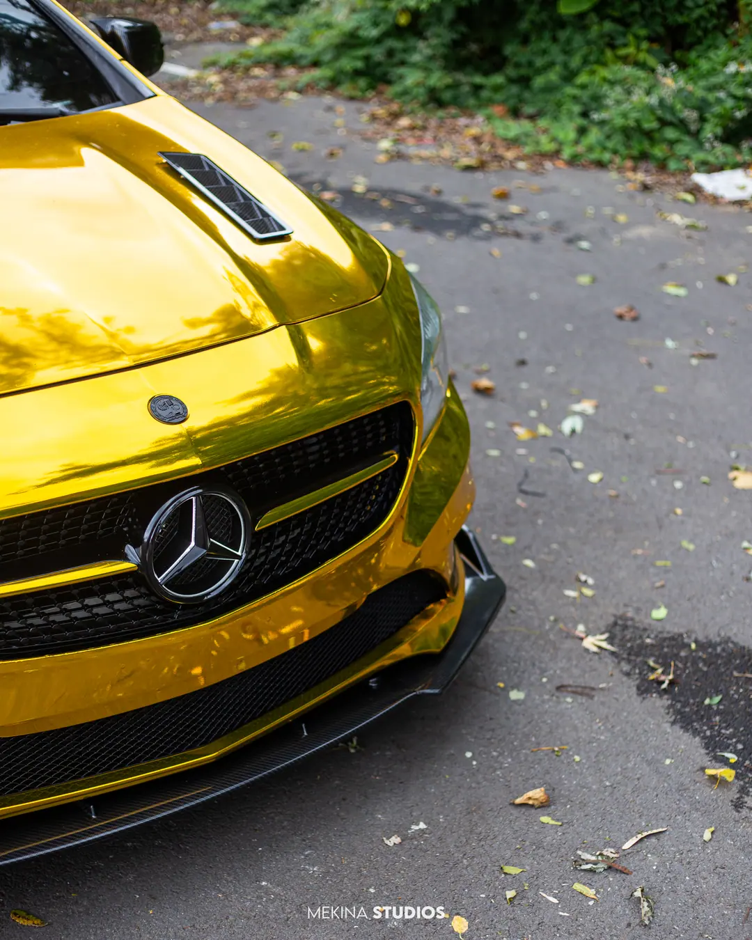 2013 Mercedes-Benz CLA250 — Wrap in Gold Chrome — frame 4